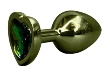 Odibo Kinky Plug Gold With Green Heart 2.7 Iinch
