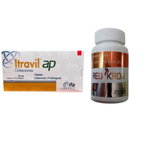 Itravil ap 60mg 60 tabletas y Red Kron 60 tabletas